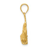14k Satin Diamond-cut Swimming Shark Pendant