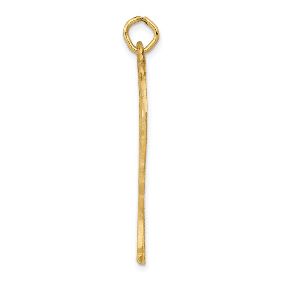 14k Large Satin Diamond-cut Giraffe Charm