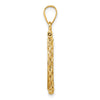 Gold Rope Polished Diamond-cut Screw Top Bezel Pendant