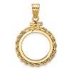 Gold Rope Polished Diamond-cut Screw Top Bezel Pendant
