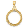 Gold Rope Polished Diamond-cut Screw Top Bezel Pendant