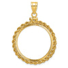 Gold Rope Polished Diamond-cut Screw Top Bezel Pendant