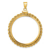 Gold Rope Polished Diamond-cut Screw Top Bezel Pendant