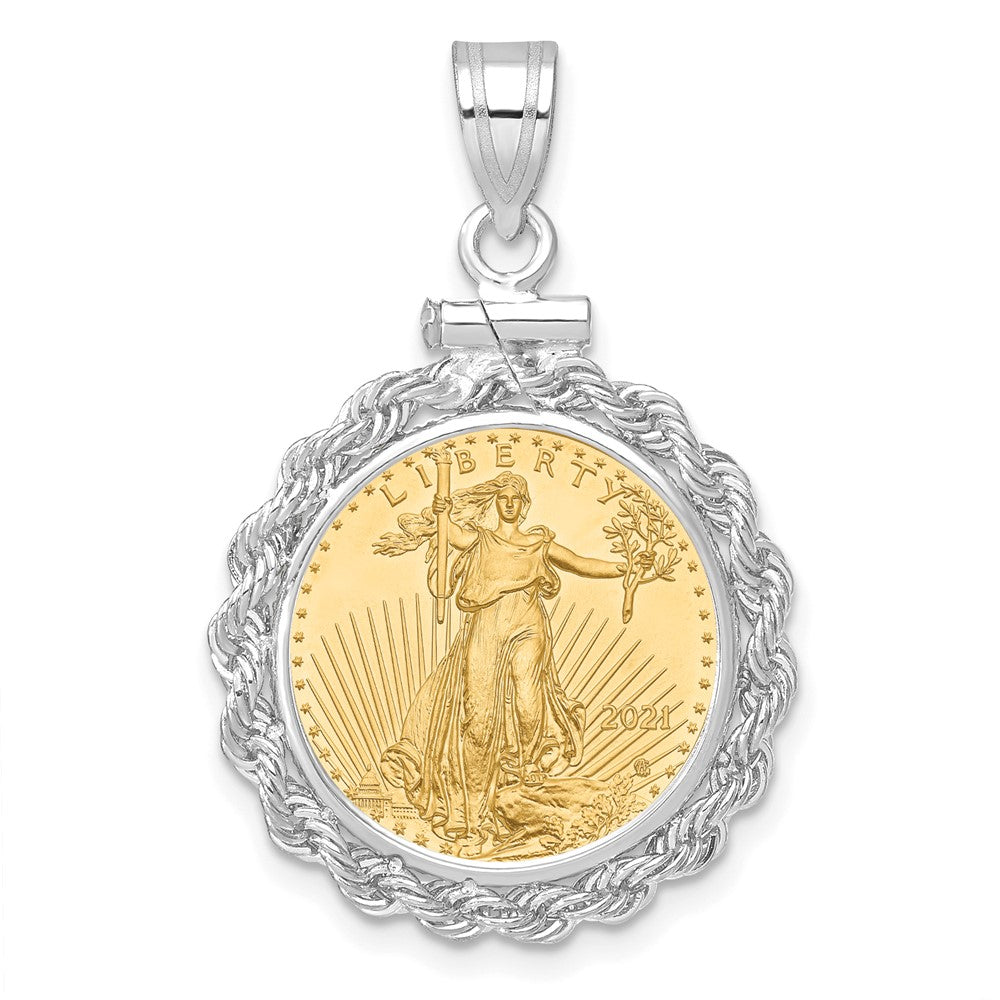 Hand Made Rope Polished Screw Top Bezel with Coin