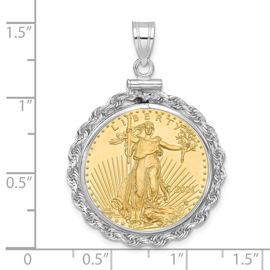 Hand Made Rope Polished Screw Top Bezel with Coin