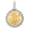 Hand Made Rope Polished Screw Top Bezel with Coin