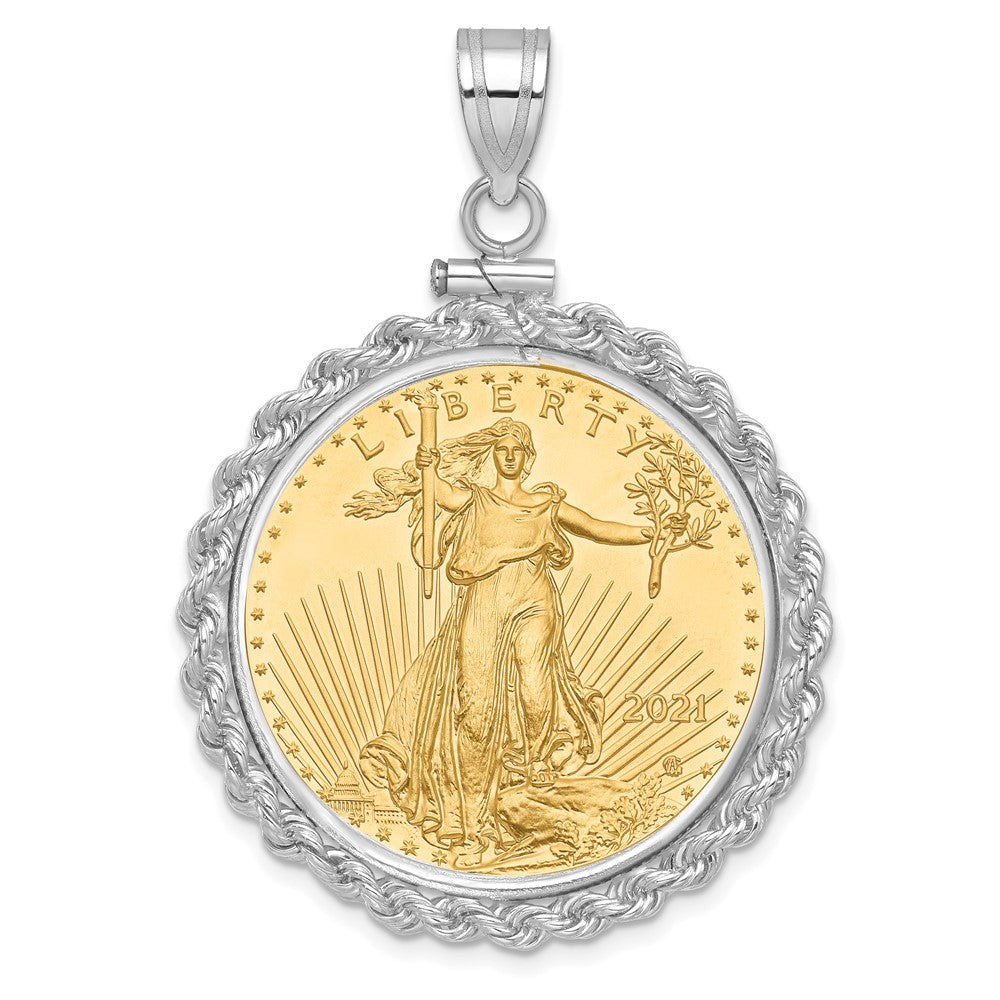 Hand Made Rope Polished Screw Top Bezel with Coin