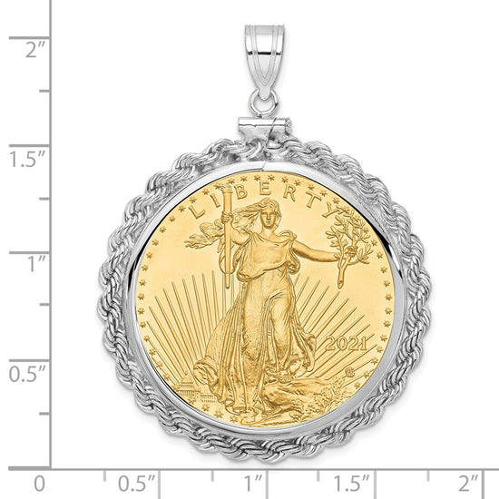 Hand Made Rope Polished Screw Top Bezel with Coin