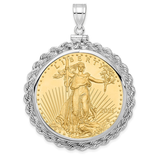 Hand Made Rope Polished Screw Top Bezel with Coin