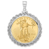 Hand Made Rope Polished Screw Top Bezel with Coin