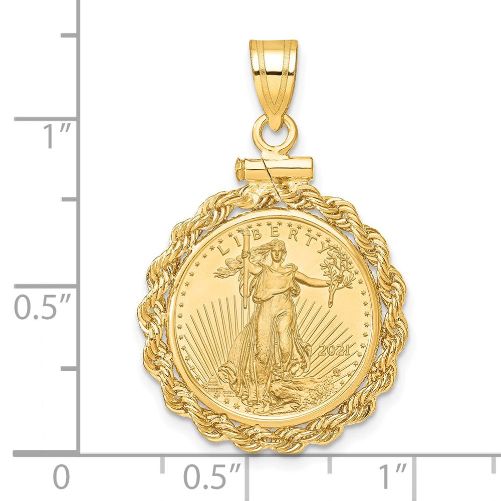 Hand Made Rope Polished Screw Top Bezel with Coin