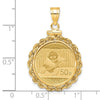 Hand Made Rope Polished Screw Top Bezel with Coin