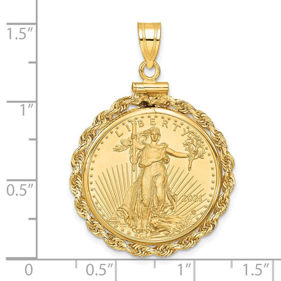 Hand Made Rope Polished Screw Top Bezel with Coin