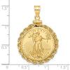 Hand Made Rope Polished Screw Top Bezel with Coin