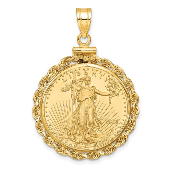 Hand Made Rope Polished Screw Top Bezel with Coin