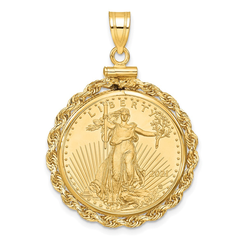 Hand Made Rope Polished Screw Top Bezel with Coin