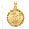 Hand Made Rope Polished Screw Top Bezel with Coin