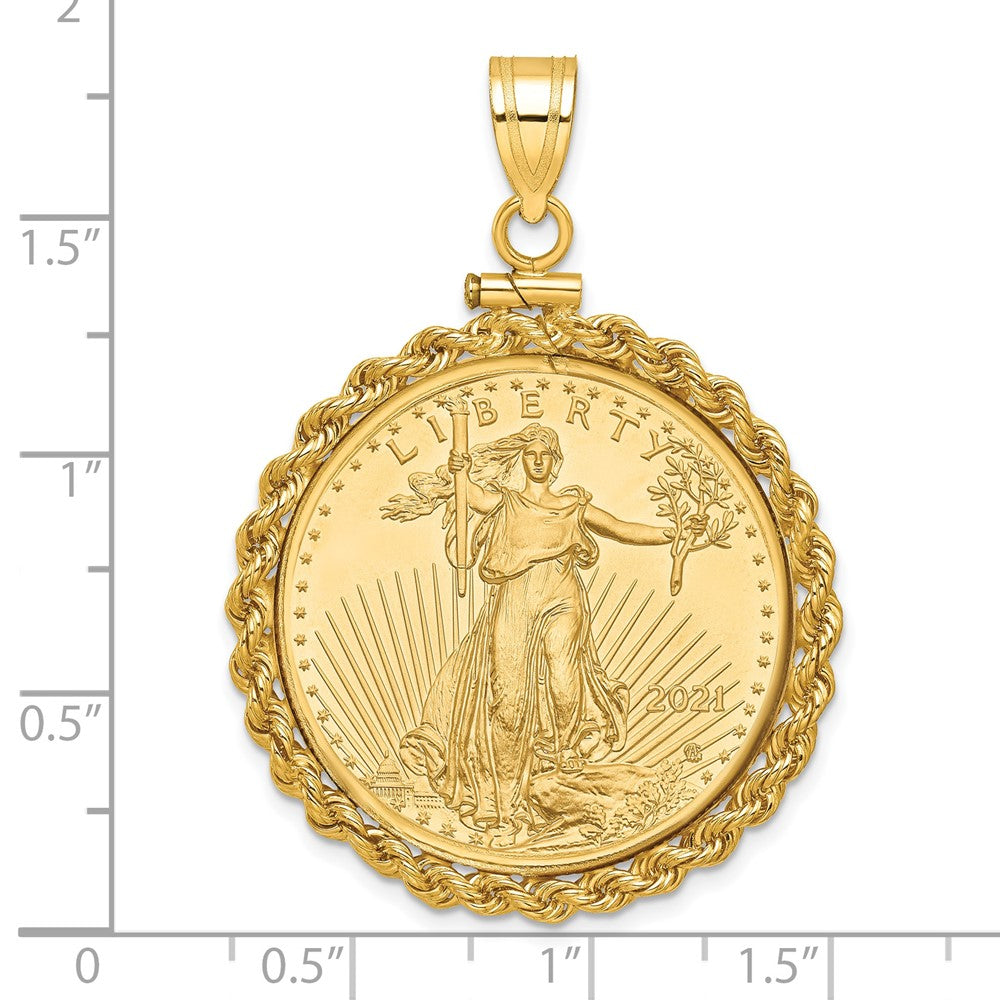 Hand Made Rope Polished Screw Top Bezel with Coin