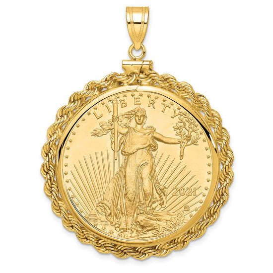 Hand Made Rope Polished Screw Top Bezel with Coin