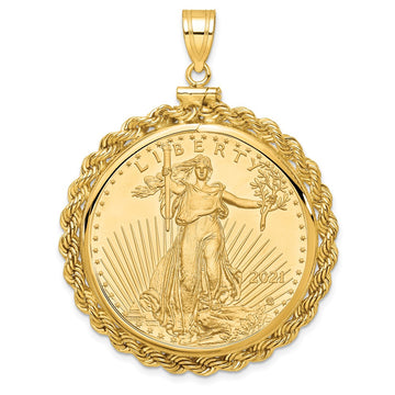 Hand Made Rope Polished Screw Top Bezel with Coin