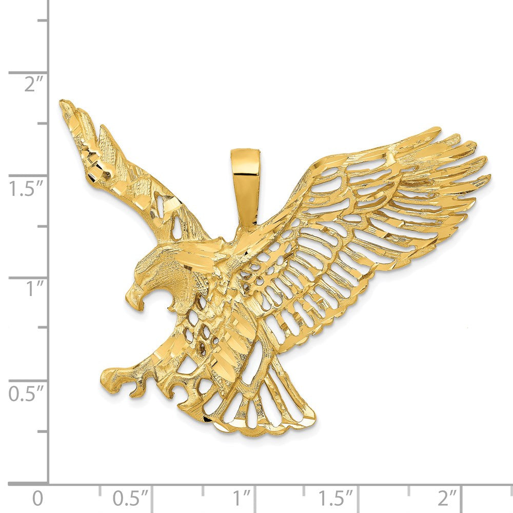 14k Large Cut-out Wings Eagle Charm