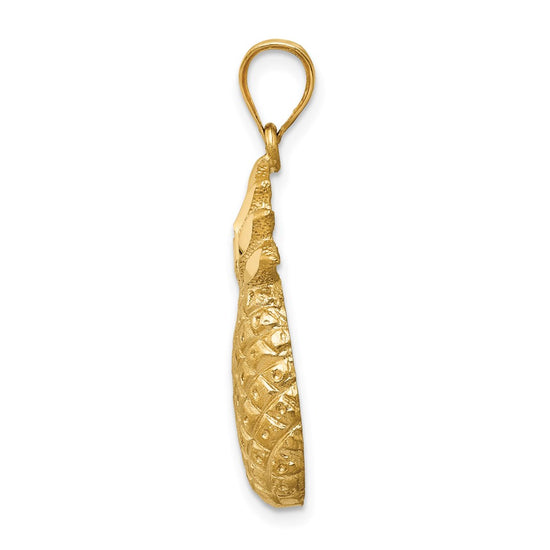 14k Diamond-cut Pineapple Charm