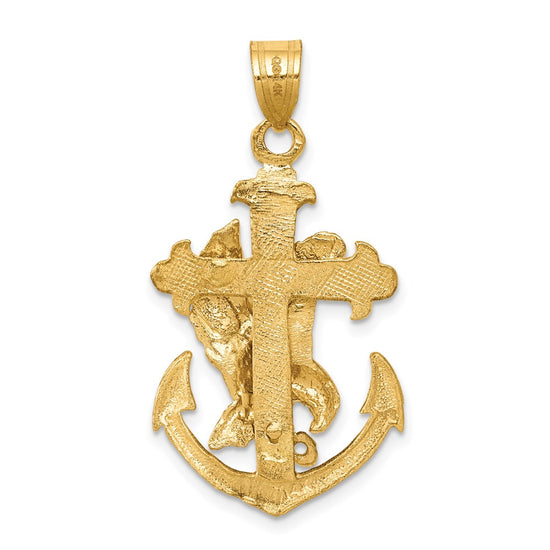 Gold Mariners Cross with Eagle Pendant