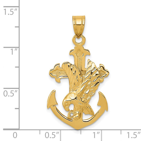 Gold Mariners Cross with Eagle Pendant