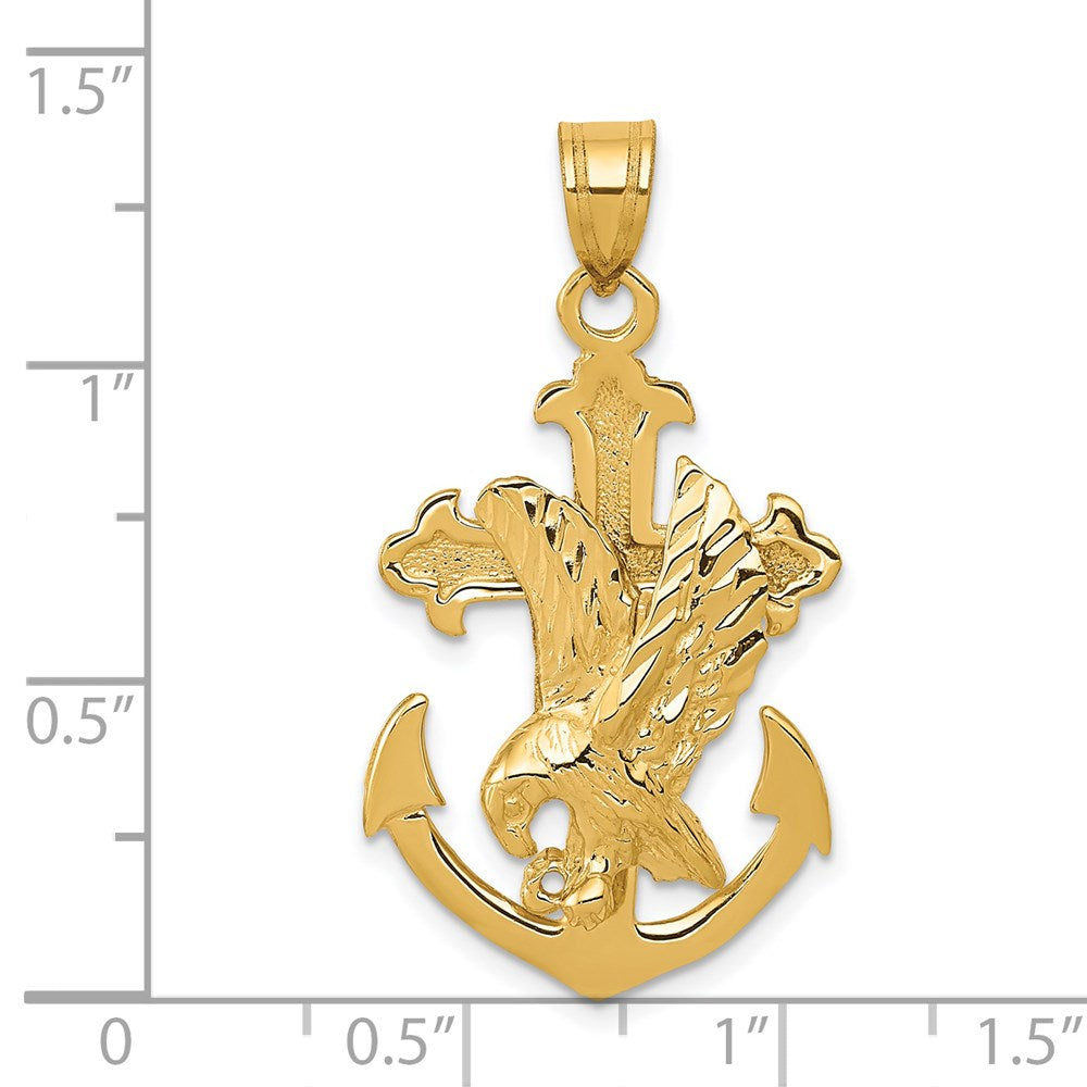 Gold Mariners Cross with Eagle Pendant