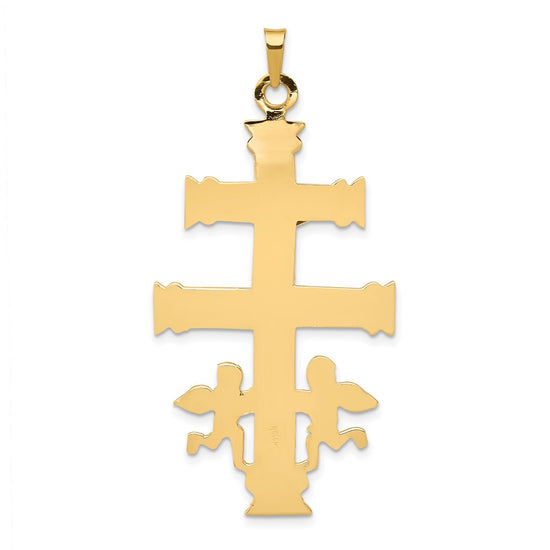 14k Two-tone Cara Vaca Crucifix Pendant
