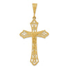 14K Satin Diamond-Cut Crucifix Pendant
