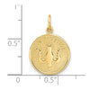 14k Polished CONFIRMATION with Dove Round Charm