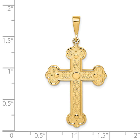 14k Budded Cross Pendant