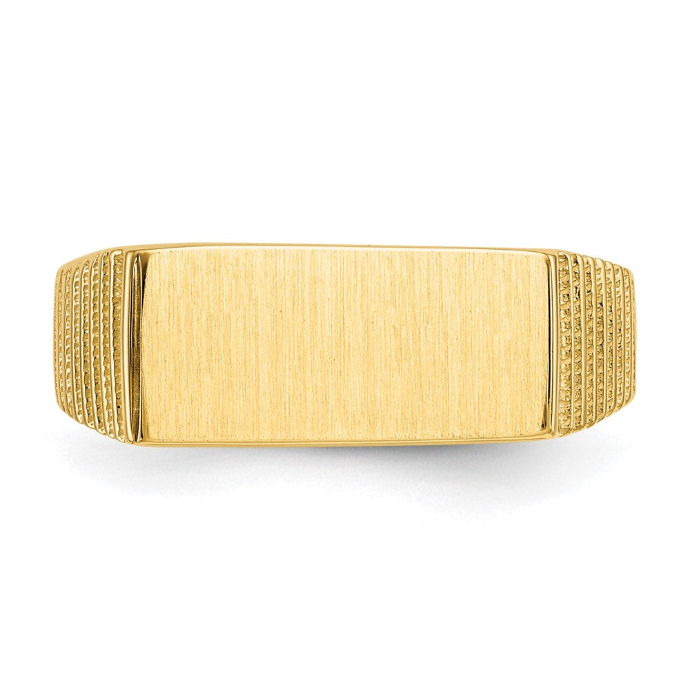 Gold Polished Rectangle Open Back Signet Ring