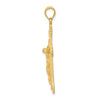 14k Satin Diamond-cut Crucifix Charm
