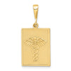 14k Textured Back Caduceus Pendant