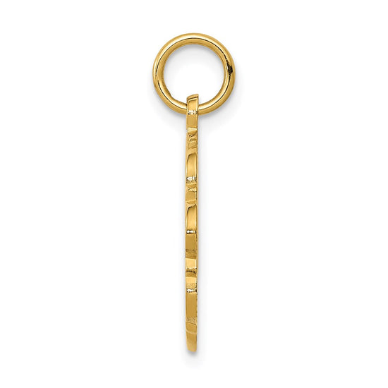 14k Bride and Groom Textured Back Charm
