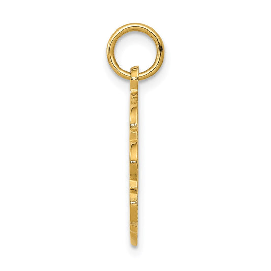 14k Bride and Groom Textured Back Charm