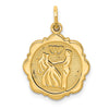14k Bride and Groom Textured Back Charm