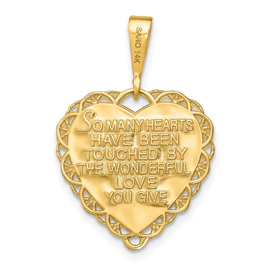 14k Reversible FOR A SPECIAL GRANDMA / SO MANY HEARTS Pendant