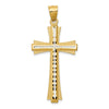 14K Diamond Cut and Satin Cross Pendant