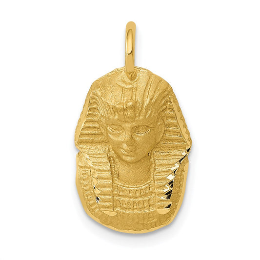 14k Satin Diamond-cut King Tut Charm