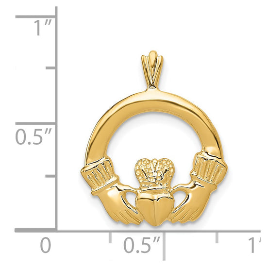 Gold Polished Claddagh Pendants
