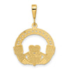Gold Polished Claddagh Pendants