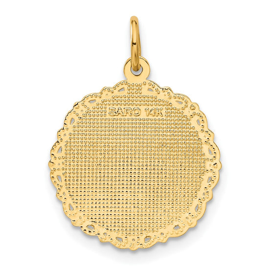 14k RN Registered Nurse Textured Back Disc Charm