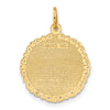 14k RN Registered Nurse Textured Back Disc Charm