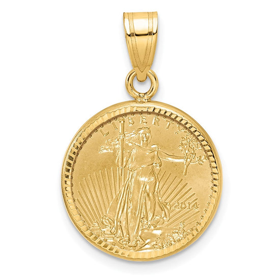 Gold Diamond-cut American Eagle Coin Bezels with Coins