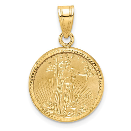 Gold Diamond-cut American Eagle Coin Bezels with Coins
