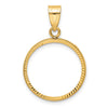 Gold Polished Diamond-cut Prong Coin Bezel Pendant