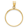 Gold Polished Diamond-cut Prong Coin Bezel Pendant